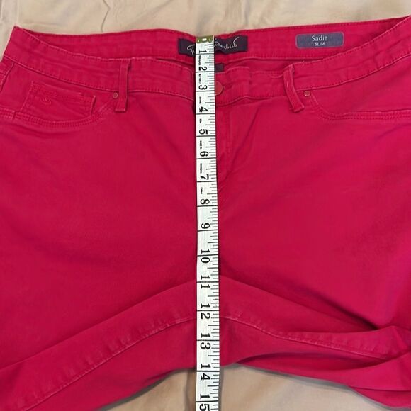 Gloria Vanderbilt Sadie size 14P slim dark pink cropped jeans cuffed or not EUC - Picture 6 of 13